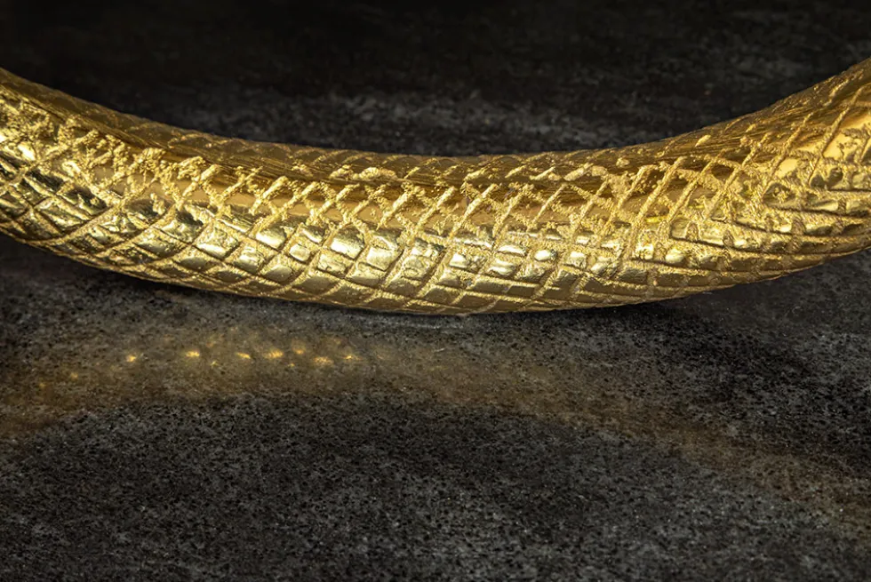 Extravaganter Konsolentisch WILDLIFE SNAKE 115cm schwarz gold Marmor Schlange Skulptur