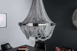 Extravaganter Kronleuchter ROYAL XL 70cm silber Hängeleuchte