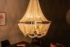 Extravaganter Kronleuchter ROYAL XL 70cm silber Hängeleuchte