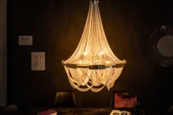 Extravaganter Kronleuchter ROYAL XL 70cm silber Hängeleuchte