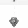Extravaganter Kronleuchter KRISTALL 50cm edel-grau mit Glasprismen