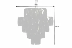 Extravaganter Kronleuchter KRISTALL 50cm edel-grau mit Glasprismen