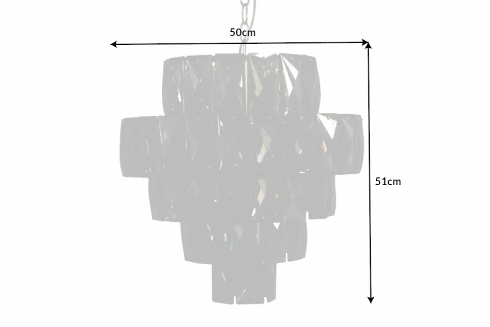 Extravaganter Kronleuchter KRISTALL 50cm edel-grau mit Glasprismen
