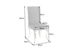 Extravaganter Stuhl MODERN BAROCK DELUXE grau Samt mit silbernen Edelstahlbeinen
