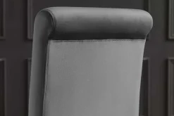Extravaganter Stuhl MODERN BAROCK DELUXE grau Samt mit silbernen Edelstahlbeinen