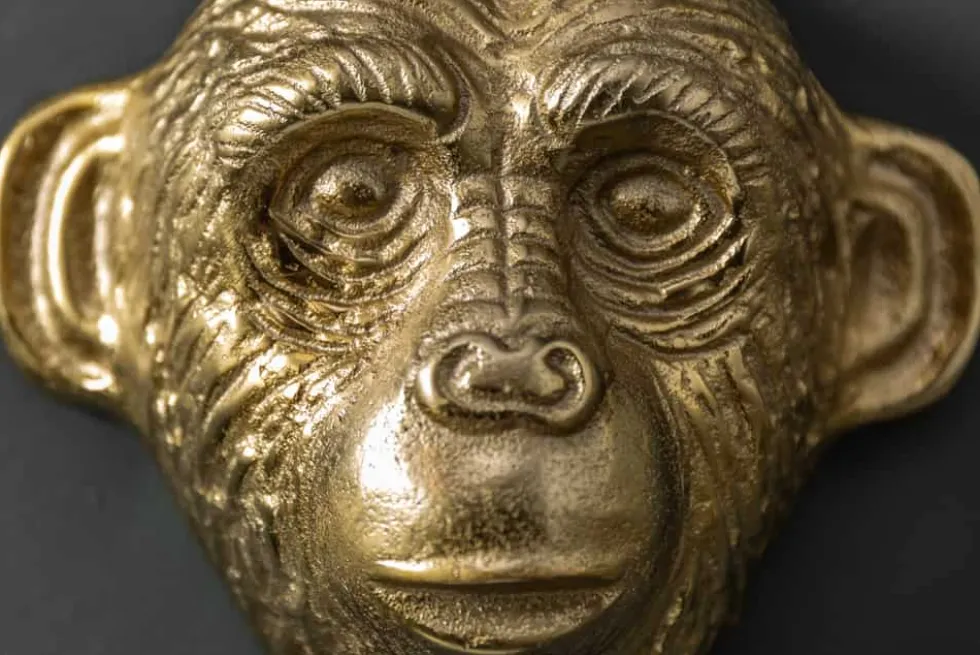 Extravagantes Kleiderhaken 3er Set THREE APES 25cm gold Handarbeit