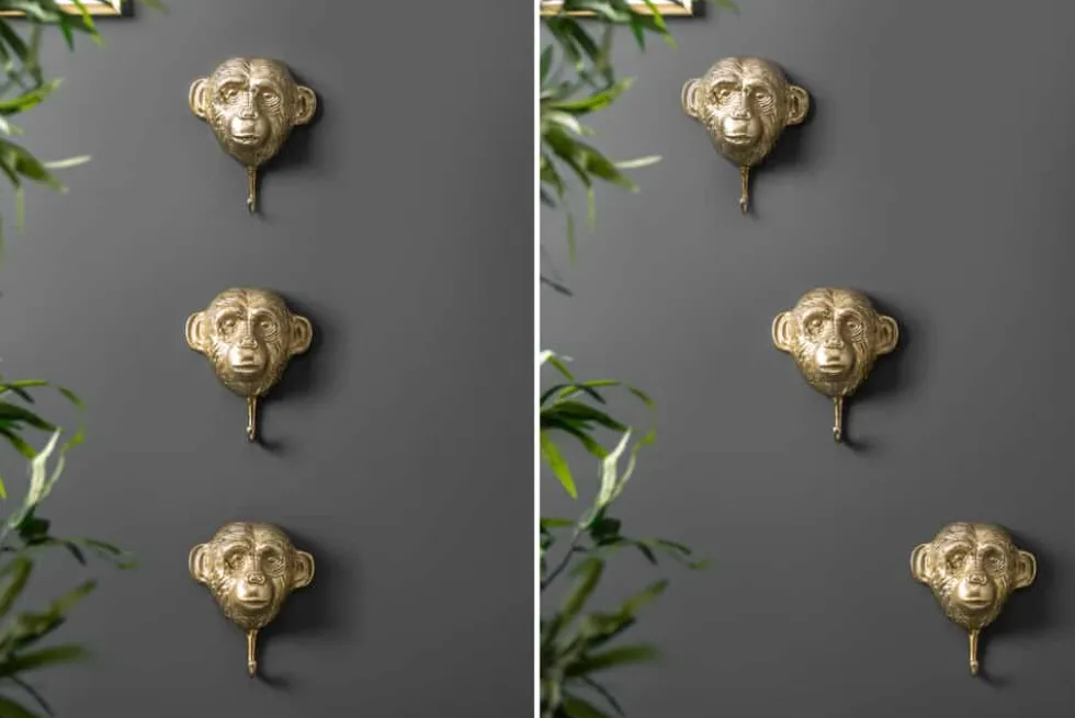 Extravagantes Kleiderhaken 3er Set THREE APES 25cm gold Handarbeit