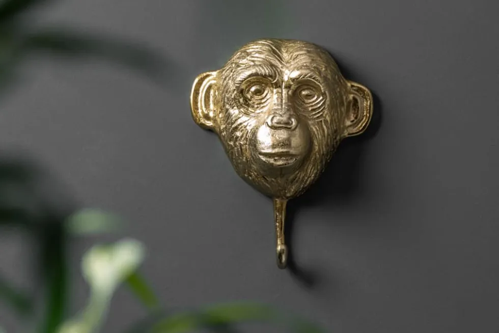 Extravagantes Kleiderhaken 3er Set THREE APES 25cm gold Handarbeit