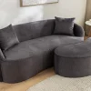Extravagantes Sofa ELEMENTAL 180cm graphit grau Samt 2-Sitzer Couch organische Form