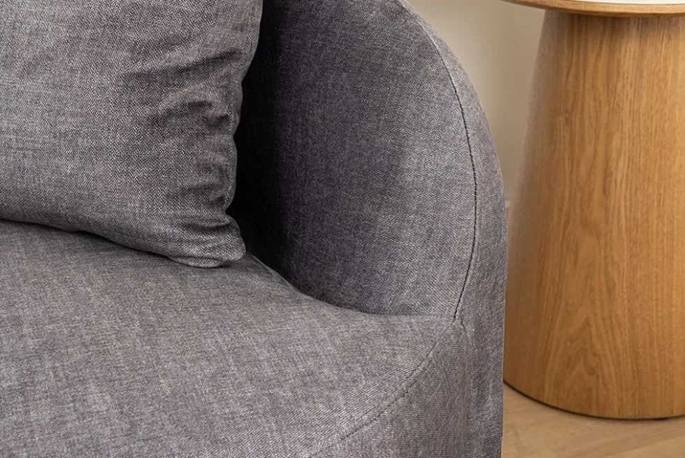Extravagantes Sofa ELEMENTAL 180cm graphit grau Samt 2-Sitzer Couch organische Form