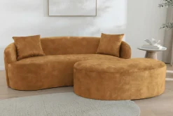Extravagantes Sofa ELEMENTAL 180cm senfgelb Samt 2-Sitzer Couch Federkern