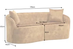 Extravagantes Sofa ELEMENTAL 180cm senfgelb Samt 2-Sitzer Couch Federkern