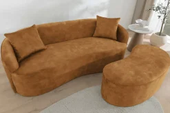 Extravagantes Sofa ELEMENTAL 180cm senfgelb Samt 2-Sitzer Couch Federkern