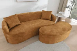 Extravagantes Sofa ELEMENTAL 180cm senfgelb Samt 2-Sitzer Couch Federkern