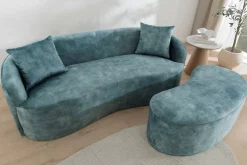 Extravagantes Sofa ELEMENTAL 180cm petrol Samt 2-Sitzer Couch mit Federkern