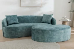 Extravagantes Sofa ELEMENTAL 180cm petrol Samt 2-Sitzer Couch mit Federkern