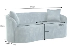 Extravagantes Sofa ELEMENTAL 180cm petrol Samt 2-Sitzer Couch mit Federkern