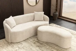 Extravagantes Sofa ELEMENTAL 180cm champagner beige Feinstrick Bouclé 2-Sitzer