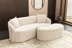 Extravagantes Sofa ELEMENTAL 180cm champagner beige Feinstrick Bouclé 2-Sitzer