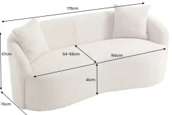 Extravagantes Sofa ELEMENTAL 180cm champagner beige Feinstrick Bouclé 2-Sitzer
