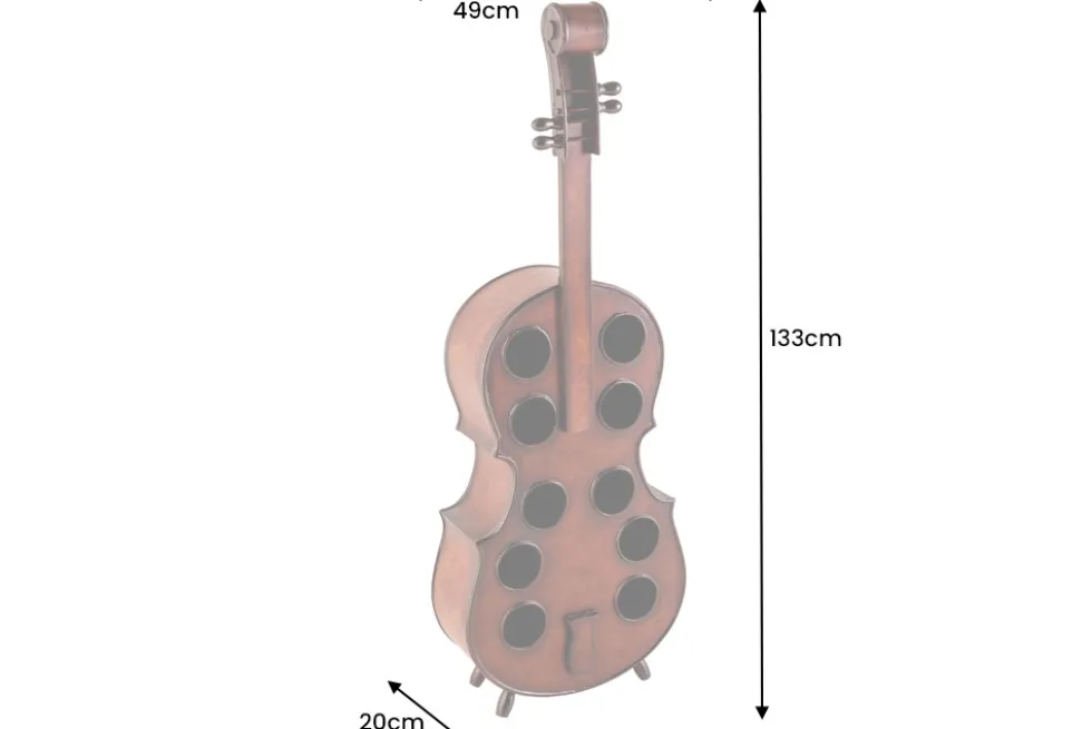Extravagantes Weinregal CELLO 133cm braun Tannenholz für 10 Flaschen