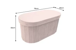Faltbare Polsterbank ÉLAN 80cm rosa Samt Sitzbank mit Stauraum
