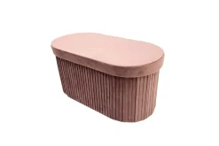 Faltbare Polsterbank ÉLAN 80cm rosa Samt Sitzbank mit Stauraum