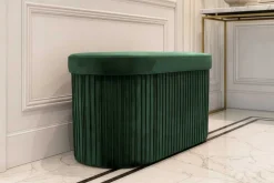 Faltbare Polsterbank ÉLAN 80cm grün Samt Sitzbank mit Stauraum