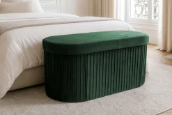 Faltbare Polsterbank ÉLAN 80cm grün Samt Sitzbank mit Stauraum