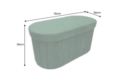 Faltbare Polsterbank ÉLAN 80cm grün Samt Sitzbank mit Stauraum
