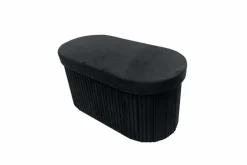 Faltbare Polsterbank ÉLAN 80cm schwarz Samt Sitzbank mit Stauraum