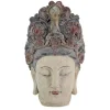 Figur BUDDHA HEAD 45cm mehrfarbig handmade Deko-Kopf Blumengöttin