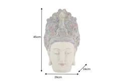 Figur BUDDHA HEAD 45cm mehrfarbig handmade Deko-Kopf Blumengöttin