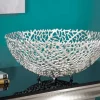 Filigrane Design Schale ABSTRACT LEAF 45cm silber Handarbeit
