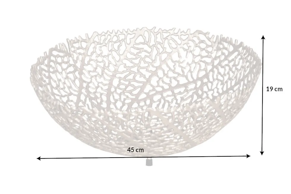 Filigrane Design Schale ABSTRACT LEAF 45cm silber Handarbeit