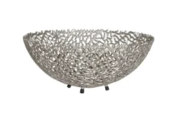 Filigrane Design Schale ABSTRACT LEAF 45cm silber Handarbeit