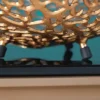 Filigrane Design Schale ABSTRACT LEAF 45cm gold Handarbeit