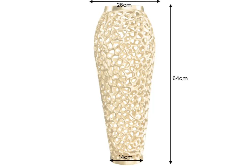 Filigrane Design Vase ABSTRACT LEAF gold 65cm Handarbeit
