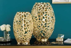 Filigrane Design Vase ABSTRACT LEAF gold 40cm Handarbeit