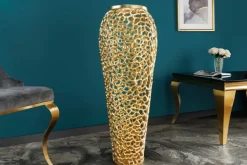 Filigrane Design XXL Vase ABSTRACT LEAF 90cm gold Handarbeit