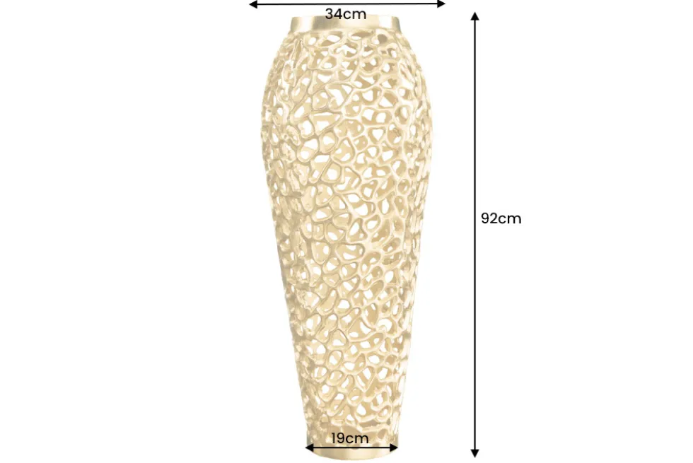 Filigrane Design XXL Vase ABSTRACT LEAF 90cm gold Handarbeit