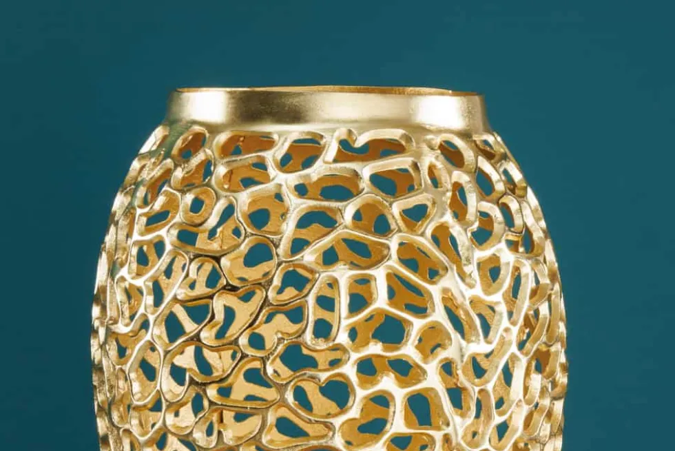 Filigrane Design XXL Vase ABSTRACT LEAF 90cm gold Handarbeit