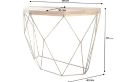 Filigrane Konsole DIAMOND 90cm Mango messing Massivholz Metall