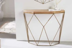 Filigrane Konsole DIAMOND 90cm Mango messing Massivholz Metall