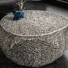 Filigraner Couchtisch LEAF 80cm silber Metall handmade Blatt-Design