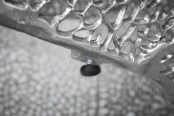 Filigraner Couchtisch LEAF 80cm silber Metall handmade Blatt-Design