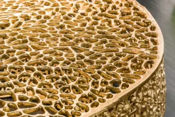 Filigraner Couchtisch LEAF 80cm gold Metall handmade Blatt-Design