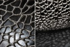 Filigraner Design Couchtisch ABSTRACT LEAF 80cm silber Handarbeit