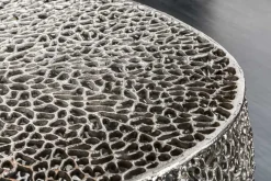 Filigraner Design Couchtisch ABSTRACT LEAF 80cm silber Handarbeit