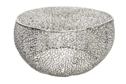 Filigraner Design Couchtisch ABSTRACT LEAF 80cm silber Handarbeit